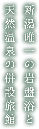 新潟唯一の岩盤浴と天然温泉の併設旅館